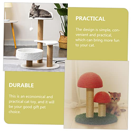 Columna de rascador para gato de madera natural ajustable miniatura 4