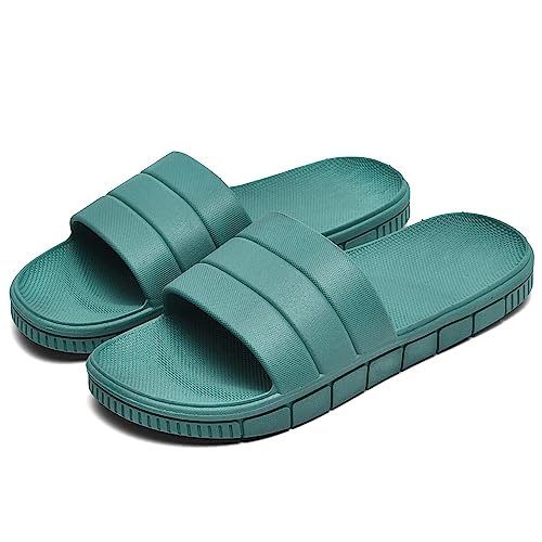 clootess Shower Slide Shoes for Men and Women Home Sandal Bath Slipper Indoor House Pool College Dorm Non-Slip Turquoise 36.37