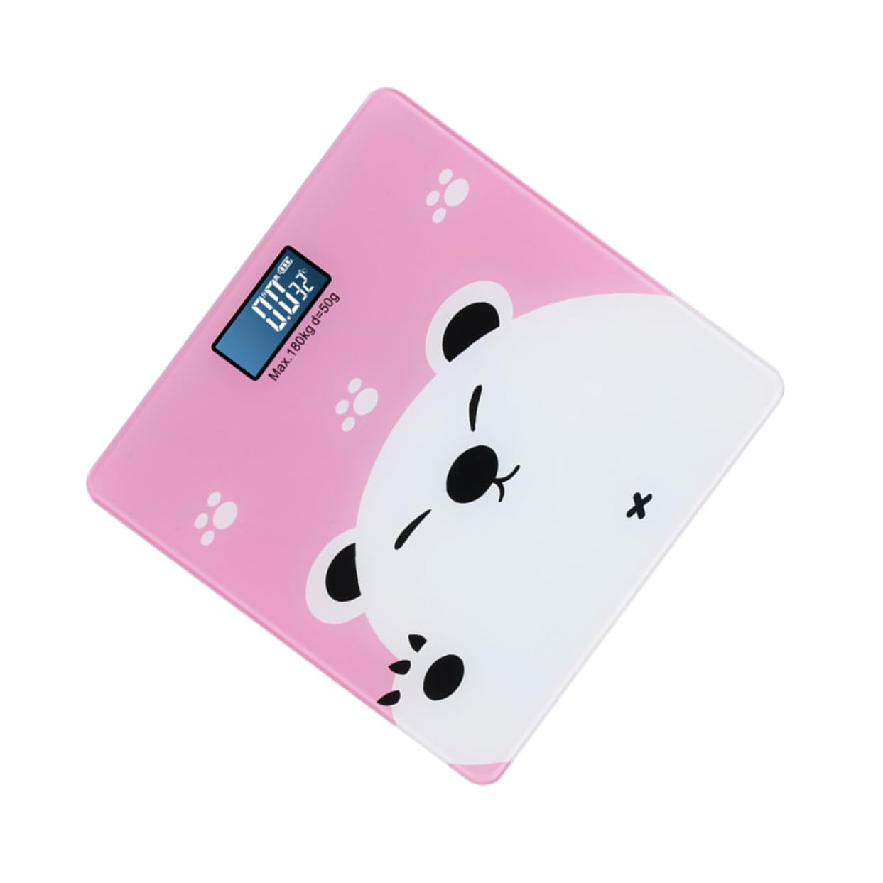 Bilancia Elettronica Digitale con Display LCD Grande Misurazione Peso e Temperatura Interna Design Cartone Animato per Ragazzo Ragazza Adulti e Animali Domestici