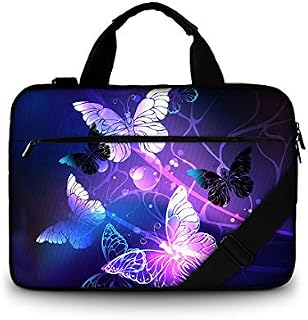 ToLuLu 15 15.6 Inch Laptop Shoulder Bag, Protective Notebook Messenger Briefcase Compatible with 14 14.5 15 15.4 15.6 inch LaptopCanvas Carrying Handbag Sleeve Case Cover with Pocket, Art Butterfly