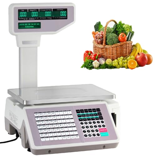 Báscula digital con impresión y pantalla LCD dual miniatura 1