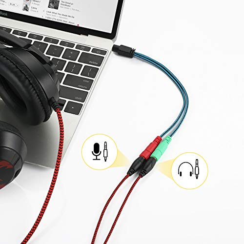 Millso Headphone Splitter Adapter, 3.5Mm Audio + Mic 4 Pole Trrs Splitter (3.5Mm Male To 2X 3.5Mm Female) Jack Y Cable Compatible For Gaming Headset To Ps4, Xbox One, Phone, Laptop Ctia - 8Inch/20Cm #TOP1