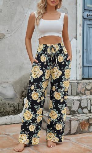 Image of X-Image Women Comfy Casual Pajama Pants with Pockets & Drawstring