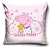 Theonoi - Funda de cojín infantil (40 x 40 cm), diseño de Peppa Winnie the PJ Mask Super Wings Nemo, algodón, Peppa Pig, 40 x 40 cm