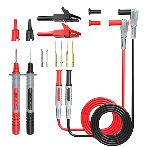 Cleqee Messleitungen Kit für Multimeter 4 mm Bananenstecker Verlängerungskabeln mit Krokodilklemmen 8 Stück Testsonden Prüfsonden, Messspitzen Set (16PCS) Cover
