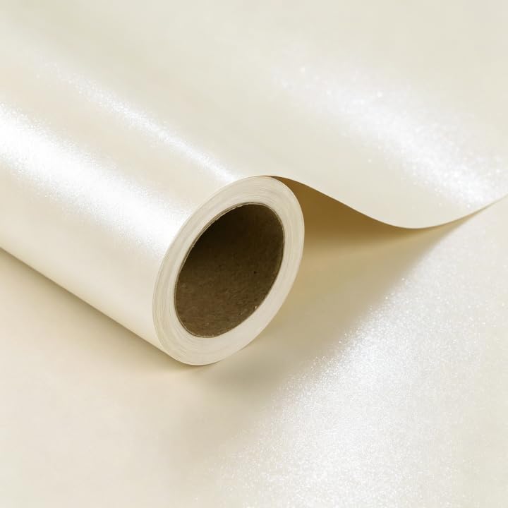 BIOBROWN Off White Wrapping Paper, 76cm X 10m, Solid Color Pearly-Lustre Gift Wrapping Paper Rolls for Wedding, Christmas, Valentine's Day, Birthday, Baby Shower — image 1