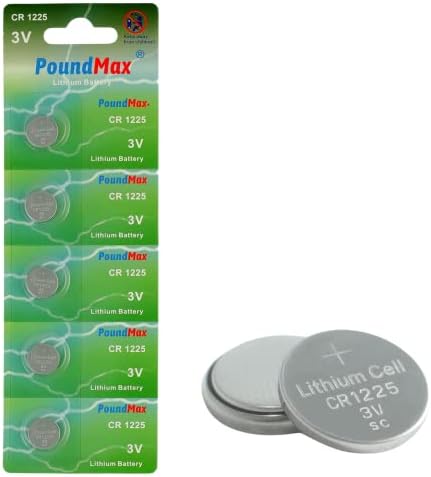 PoundMax CR 1225 Batteries 3v Lithium Button Cell Battery Combo Pack - 5 Count