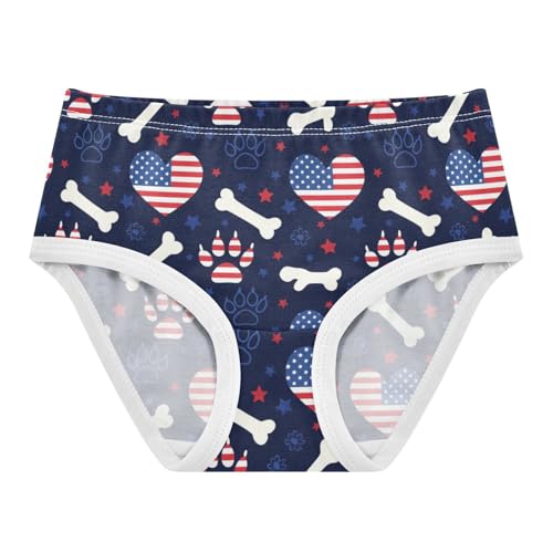 Cotton Girls Underwear Toddlers Cool Flag Dog Paw Bones Panties Little Girl Print Kids Briefs Undies 2t