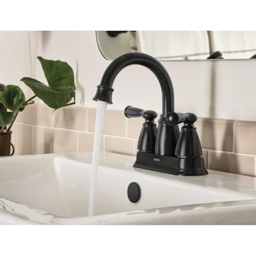 Moen 84943BL Robinet de lavabo Centerset noir mat bec haut