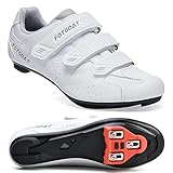 Tamaño y paquete: el tamaño de los zapatos es el tamaño estándar de los hombres de EE. UU. Por favor, elige tu talla habitual. Todos los zapatos se envían en la caja de zapatos FOTGOAT original. El paquete incluye: un par de zapatillas de ciclismo, un par de tacos de 9 grados y un juego de tornillos e instala la llave.