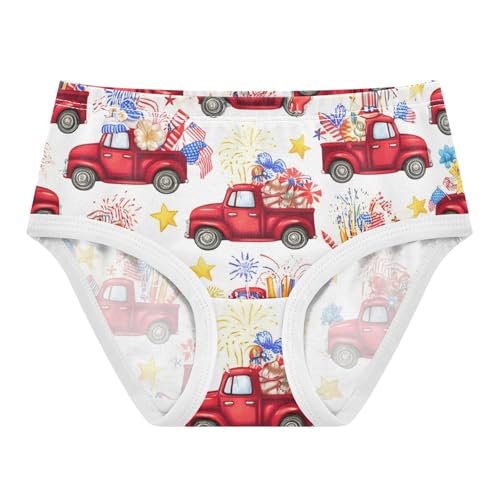 Trucks Patriotic American Flags Girl Panties Cute Toddler Girls Underwear Cotton Bright Briefs Underpants 2t