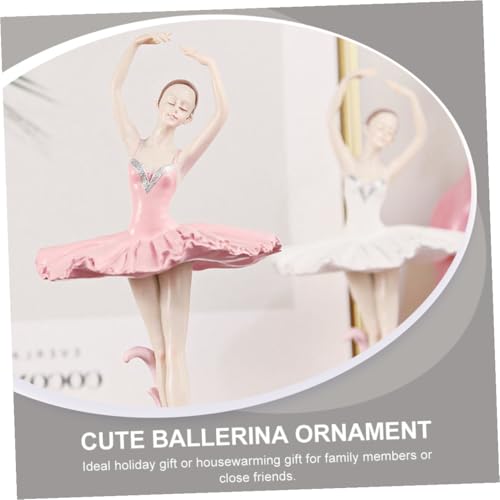 Décoration créative de ballerine rose, statuette résine maison - 2