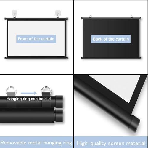 Pantalla Manual Para Proyector 60 Pulgadas 16:9 Blanco Mate miniatura 2