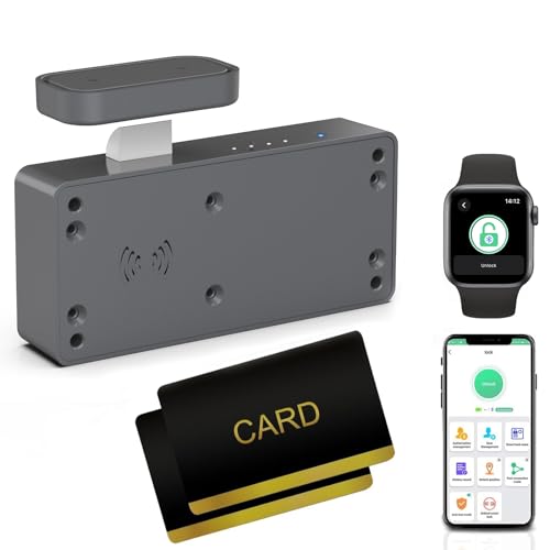 Cabinet Lock eLinkSmart Hidden Drawer Lock for Kitchen Pantry Furniture Cupboard Door with RFID Card NFC Bluetooth APP Child Safety Support Phone or Watch App