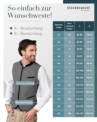 Stockerpoint Herren Alonso Trachtenweste, grau forest, 58