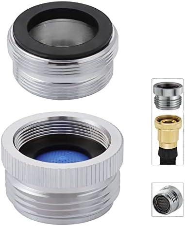 Happyreise Brass Faucet to Garden Hose Adapter with Aerator,Sink Faucet Adapter to Garden Hose for Bathroom Kitchen,3/4" GHT thread Chrome