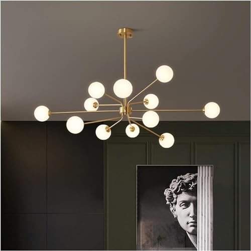 Lustres suspendus en laiton et verre chic pour salon