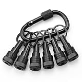 Enhanced Non-Slip Bit Holder Key Chain 6pc, Drill Bit Holder for 1/4 Inch Hex Shank Bits, Bit Holders for Impact Driver Drill Bit Extension, Screwdriver Bit Holder, Quick Change & Easy Access, Black