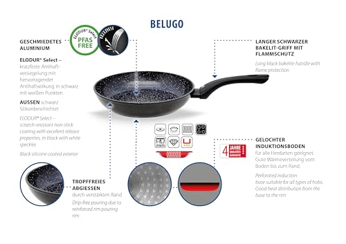 Elo Belugo Pfanne 28 cm aus geschmiedetem Aluminium mit Antihaftbeschichtung