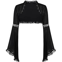 win2win Goth Bolero Shrugs Top for Evening Dresses | Sheer Gothic Victorian Bolero Cardigans For Women Dressy Shawls Bell Sleeve