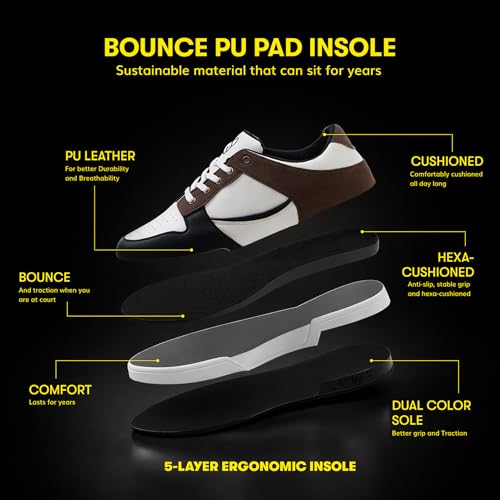 Image of Superdog Men Dogs M11 /M12 Monochrome Classic Sneakers | Everyday Casual Shoes | 5-Layer Hexa-Cushion Comfortable Walking Footwear with Wide Toe Box & Anti-Slip Sole | Lace-Up Style