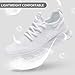 GUCTQY White Tennis Shoes Women Mens Sneakers Running Gym Slip On Walking Lightweight Comfortable Athletic Workout Fashion Sports Unisex Shoes White Size Women 9/Men 8
