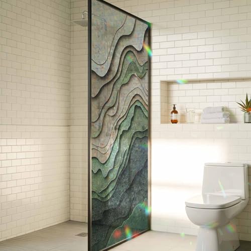 Vinilo decorativo ventana 19.6x39.3 pulgadas efecto vidriera miniatura 4