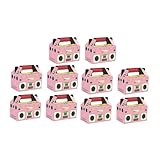 MagiDeal 10 cajas de regalo con asa para regalos, regalos de fiesta, cajas de regalo con diseño de radio retro para fiestas de cumpleaños.