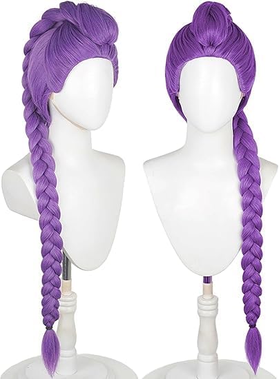 demon costume rumi wigs cosplay anime mira zoey costume wigs for women men purple braid wig halloween cosplay props