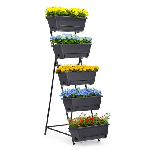 5 Tier Vertical Garden Planter Grey Herb Garden Planter for