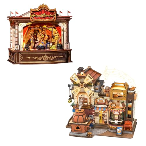 CUTEBEE Book Nook Kit - DIY Miniature House,Casa de muñecas en Miniatura,Kit de construcción con Cubierta Antipolvo y luz LED, Booknook Maquetas para Adultos para Construir