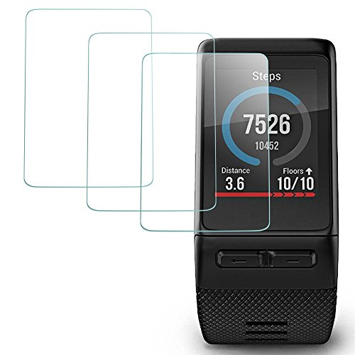 AFUNTA Protector de Pantalla para Garmin Vivoactive HR Reloj Inteligente, 3 Paquetes Vidrio Templado Película Anti - arañazos Escudo de Alta Definición