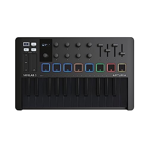 MiniLab 3 Deep Black, Arturia MIDI-Controller, 25 Tasten, Plug and Play