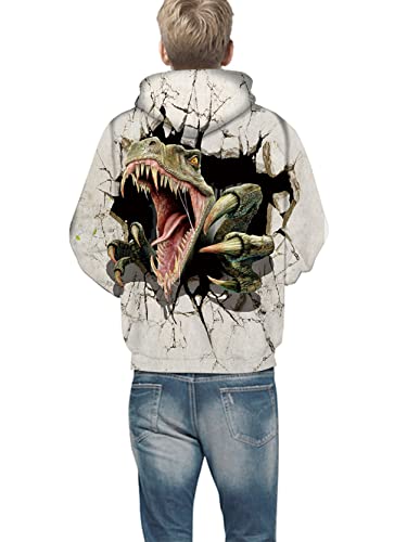 Camlakee Kids Hoodies For Boys Girls 3D Dinosaur Hooded Sweatshirts Youth Pullover With Pocket Dino 1/4-5 Years/Size M #TOP3