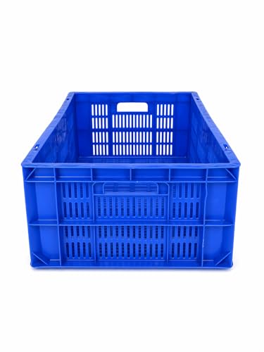 Image of ARISTO Portable and Stackable Plastic Storage Container Box Crate 64225 SP designed for multipurpose storage Blue