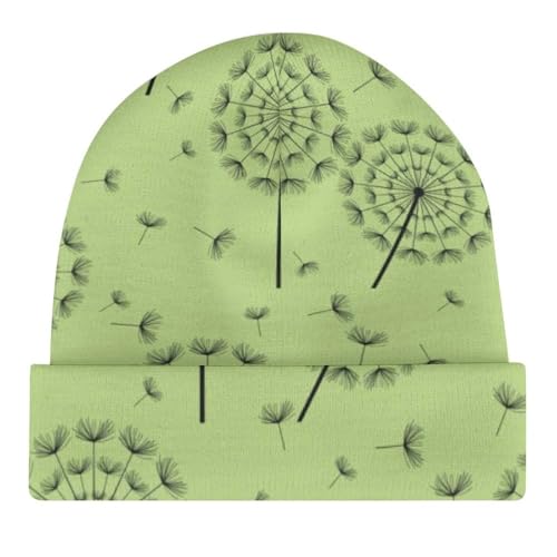 Flower of Dandelion Pattern Kids Beanie Hat for for Girls Boys Children Cap Winter Knitted Chemo Cancer Headwear Accessories Gifts Decoration Black4