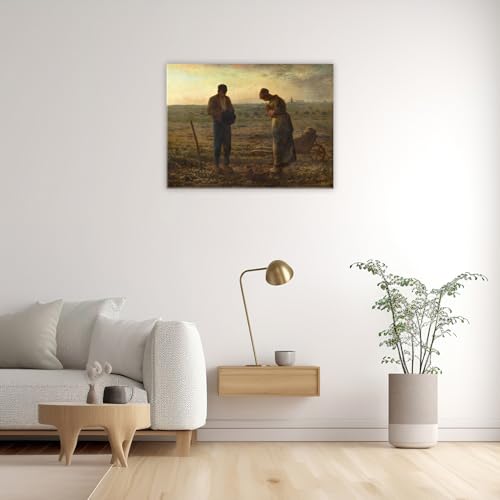 Toile Millet Angelus cadre bois tableau décoration émouvante - 5