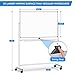 Maxtek Rolling White Board on Wheels 48x32 inch Double Side Magnetic Dry Erase Board with Stand, Aluminum Frame Easel Mobile Standing Whiteboard for Office, Classroom & Home