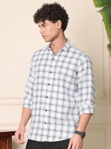 Image of NoseQueen Men's Checked Cotton Shirt | Full Sleeve Regular Fit Casual Shirt for Men | Soft Breathable Checkered Shirt