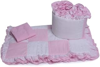 Baby Doll Bedding Gingham Cradle Bedding Set, Pink