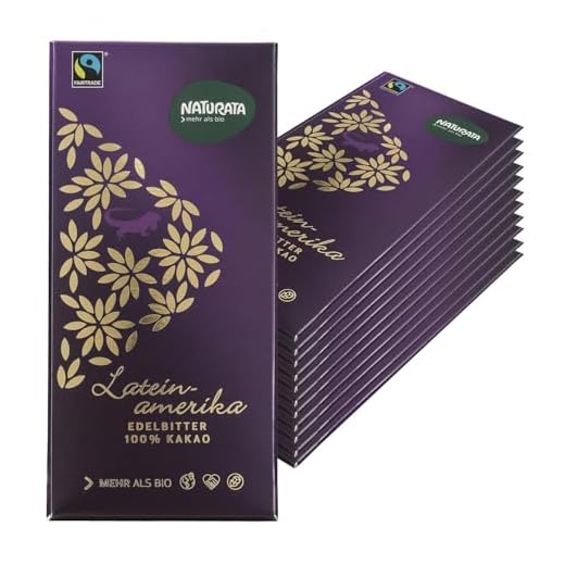 Naturata Lateinamerika Edelbitter 100% Schokolade | 10er Packung (10 x 80g) | Intensiver Kakao-Genuss aus der Dominikanischen Republik & Ecuador | Fairtrade & Schweizer Herstellung