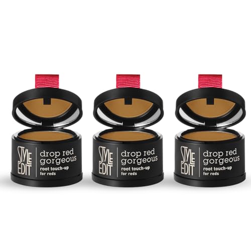 Image of Style Edit Root Touch Up Powder | Temporary Hair Color for Gray Roots and Thinning Hair | Salon-Quality, Transfer-Resistant Hair Concealer | Light Red, 0.13 oz (Pack of 3)