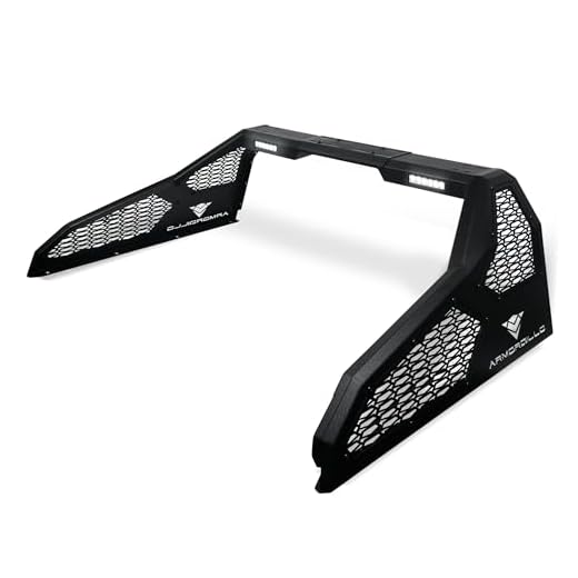 Armordillo USA 8711026 CR-S Modular Adjustable Chase Rack Roll Bar 2X LED Light Bars - Textured Black Fits Heavy Duty Pickup Truck (Dodge Ram/Chevy Silverado GMC Sierra 2500 3500 / Ford F250 F350)