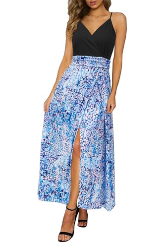 Image of Newshows Women's 2026 Lightweight Summer Wedding Guest Beach Vacation Casual V Neck Split Flowy Maxi Dress