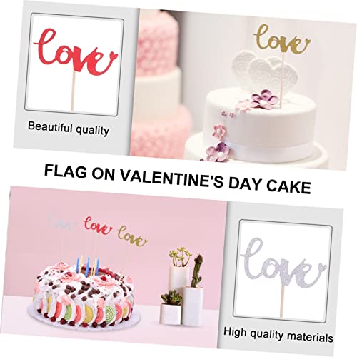 Amosfun 24 Pçs Inserções De Bolo Do Dia Namorados Cupcake Topper Bolo De Frutas Cupcake Ornamento Ca