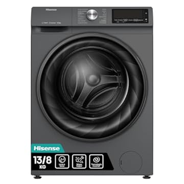 Lava e Seca Hisense 13kg Steam Titanium Com 13 Programas De Lavagem WD5Q1342BT2 220v