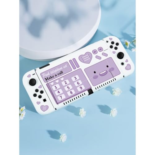 ENFILY Capa com botão de pressão Smiley macia à prova de choque compatível com Nintendo Switch OLED,