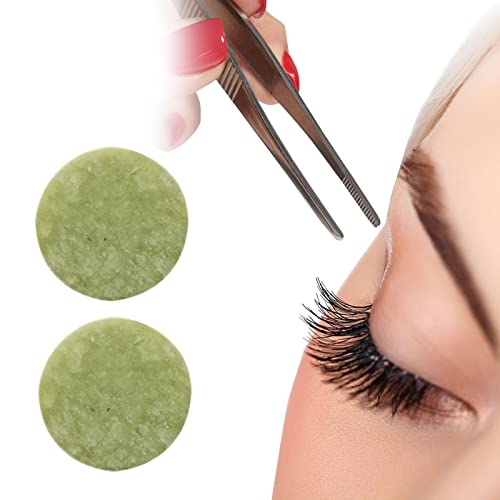 Supports de Pierre de Jade d'extension de Cils, Palette Faux Base de Cils, Colle Cils Pierre de Jade Palette Adhésive Faux Support de Base de Cils pour Les Extensions de Cils, 2 Pièces Cover