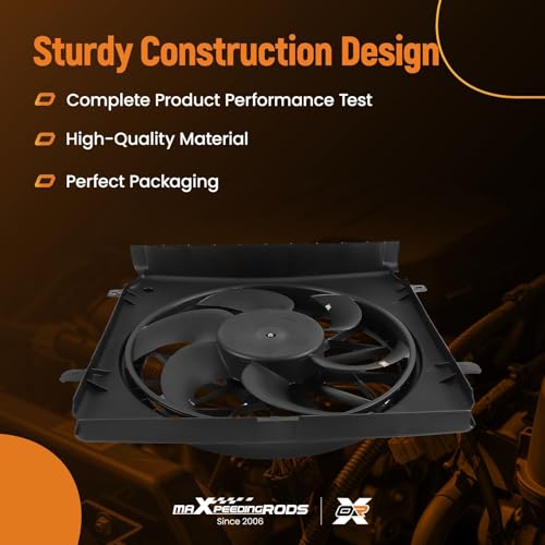 Image of maXpeedingrods 620-475 Engine Radiator Cooling Fan Assembly for Jeep Liberty 2.4L 2005, for Jeep Liberty 3.7L 2004-2007 Replacement 55037692AB CH3115143