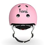 Scoot and Ride Casco XXS Rosa – regolabile con luce di sicurezza LED – dai 1 anno in su – personalizzato con nome